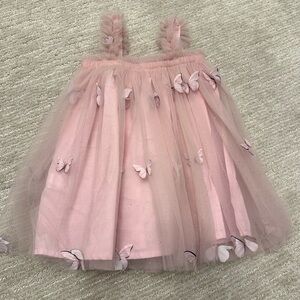 NWOT Pink Tulle & Glitter Butterfly Dress
